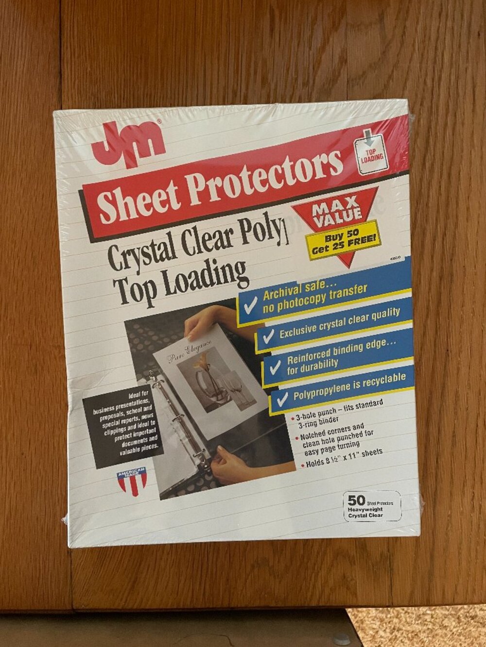 75x Crystal Clear Sheet Protectors Heavyweight Top Loading Polypropylene JM